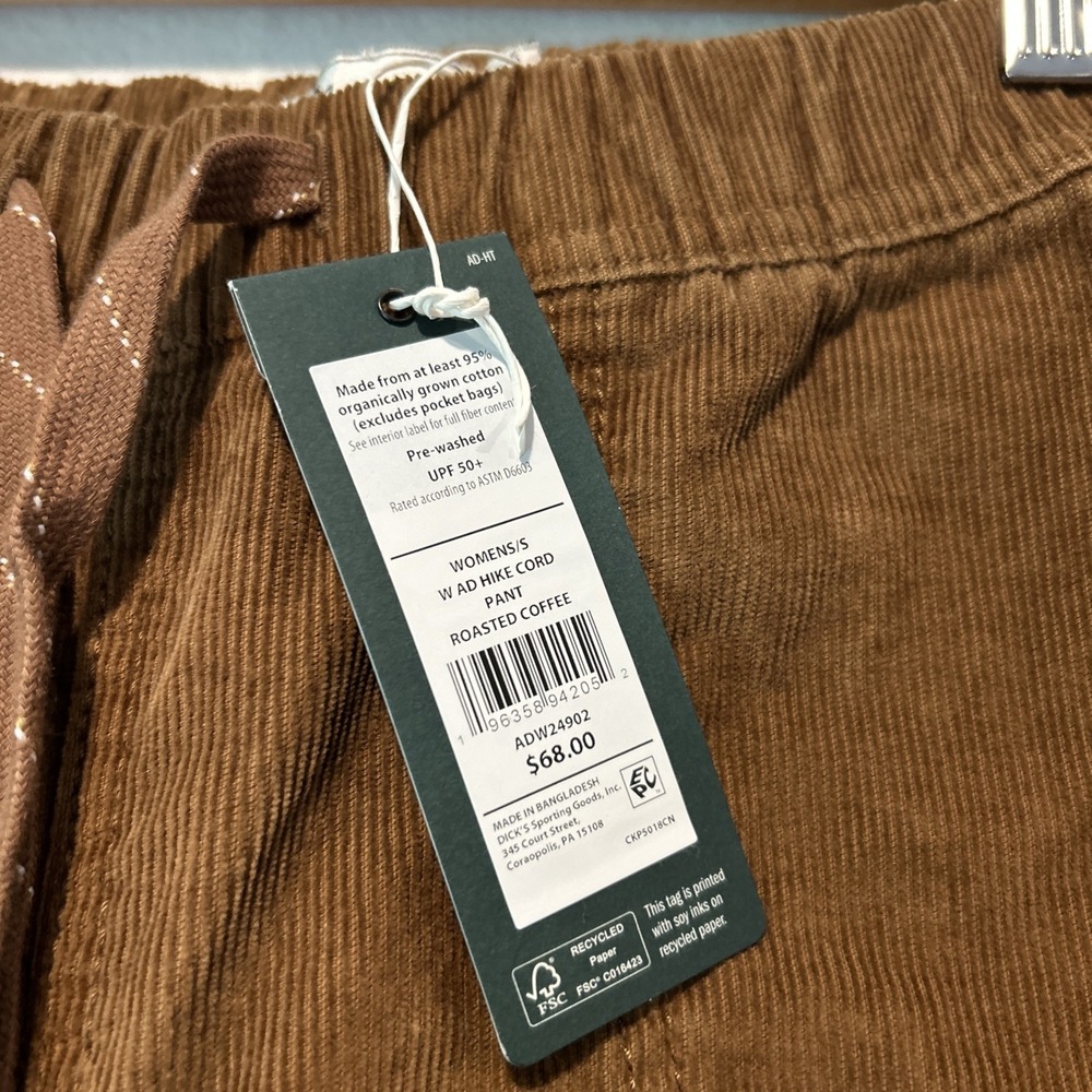 Alpine Design Hiking Pants Women's Corduroy Size Small Brown NWT Roasted Coffee - Picture 4 of 12